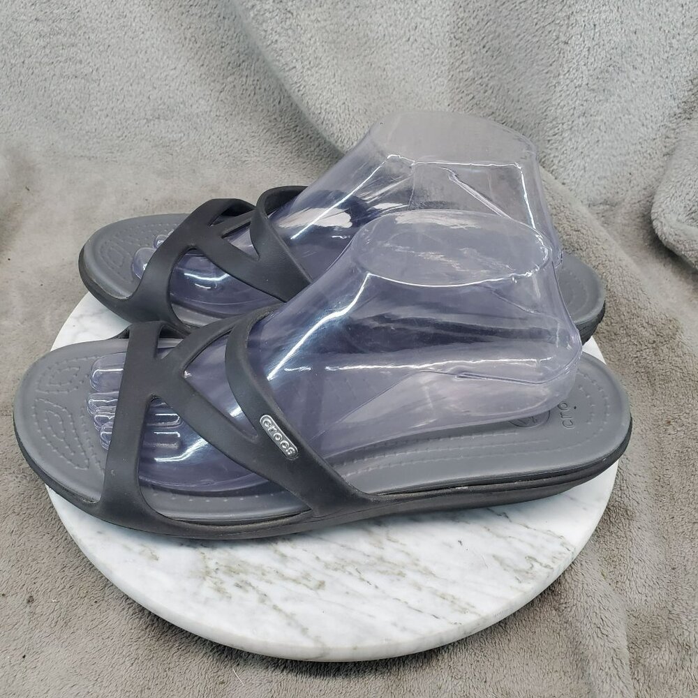 Crocs Shoes Womens Size 11 Black Synthetic Hilga Lightweight Comfort Sandals